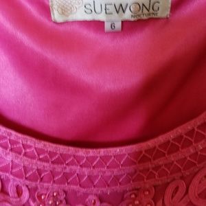 Sue wong pink cocktail dress